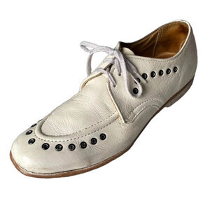 Sunbeam Vintage White Leather Oxford Shoes Size 7.5